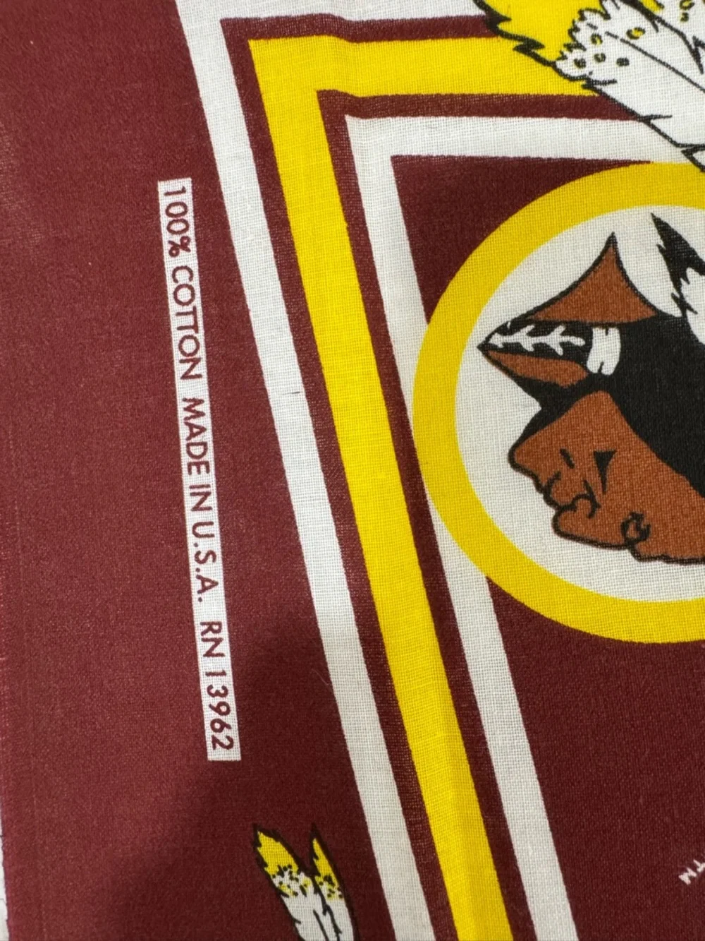 Lot of 20 NFL Branded Collectible Redskins Bandana in Burgundy Yellow White